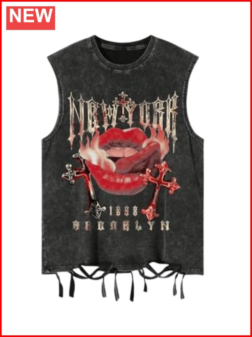 Men's Graphic Tank Top Y2k Grunge Distressed Summer Streetwear
